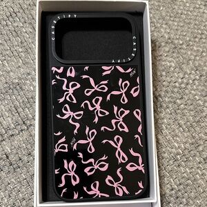 Casetify Black Case with Pink Bows iPhone 17 Pro max